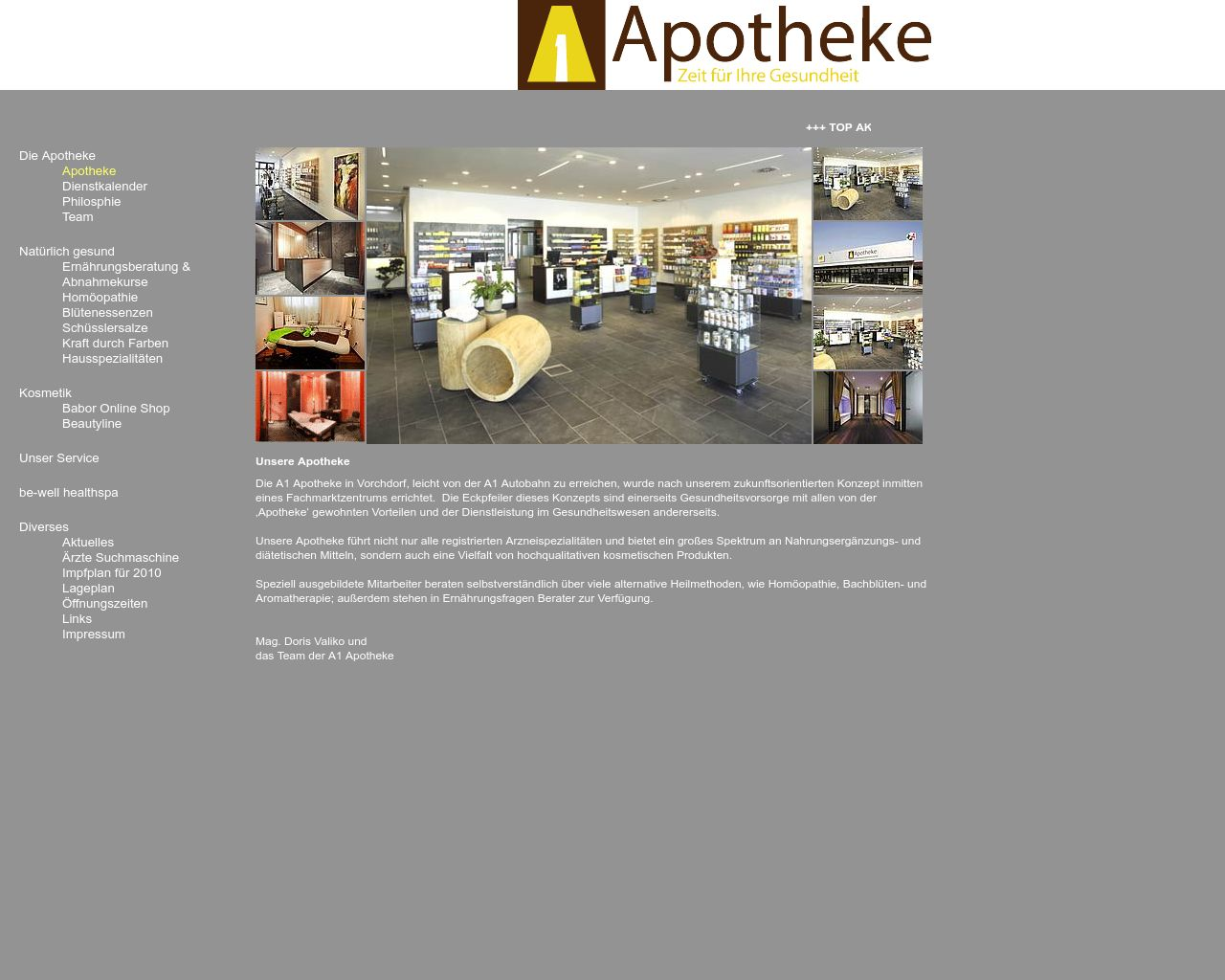 Bild Website a1-apotheke.at in 1280x1024