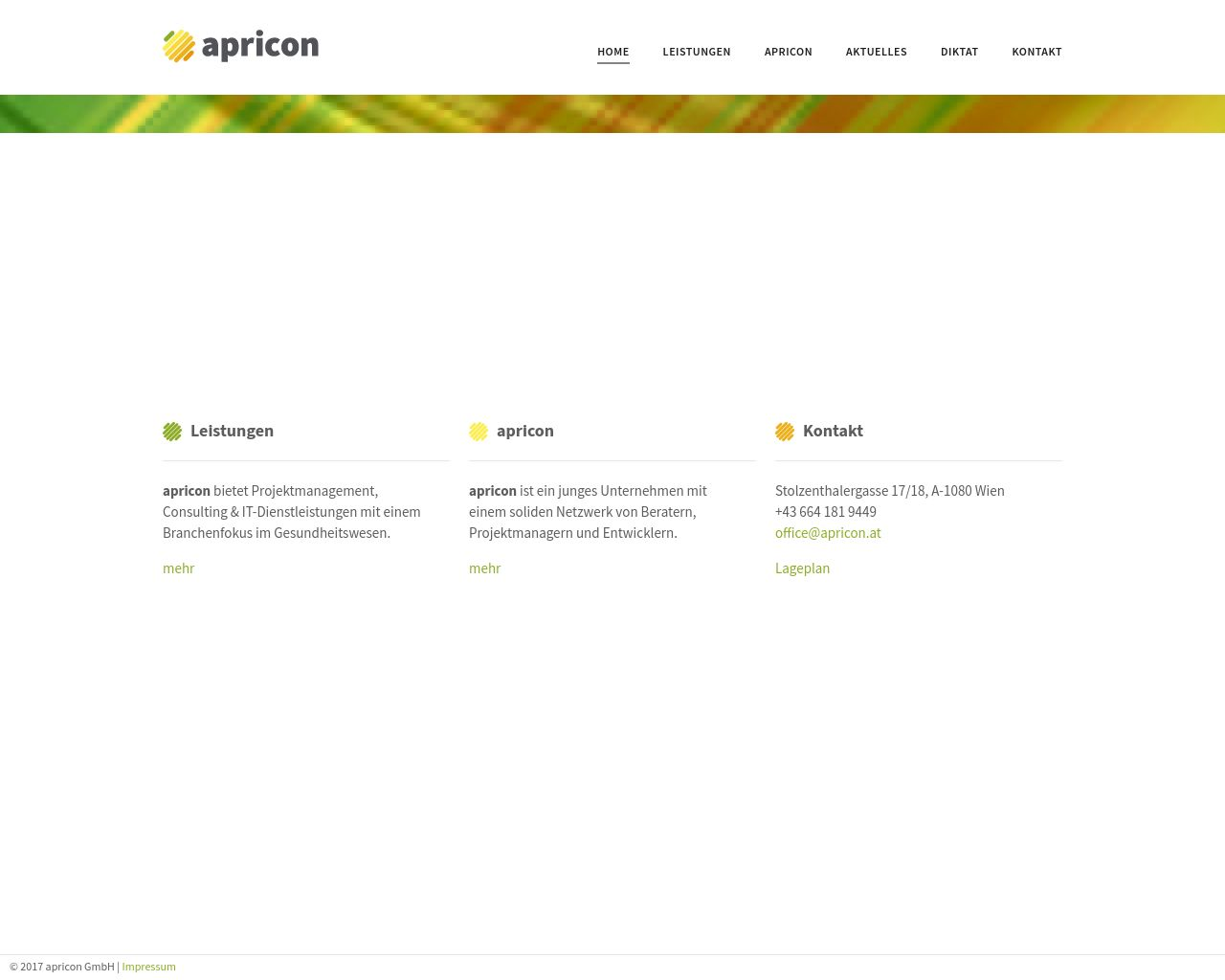 Bild Website apricon.at in 1280x1024