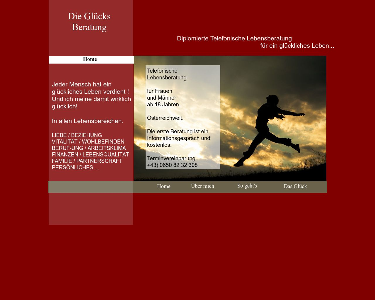 Bild Website diegluecksberaterin.at in 1280x1024