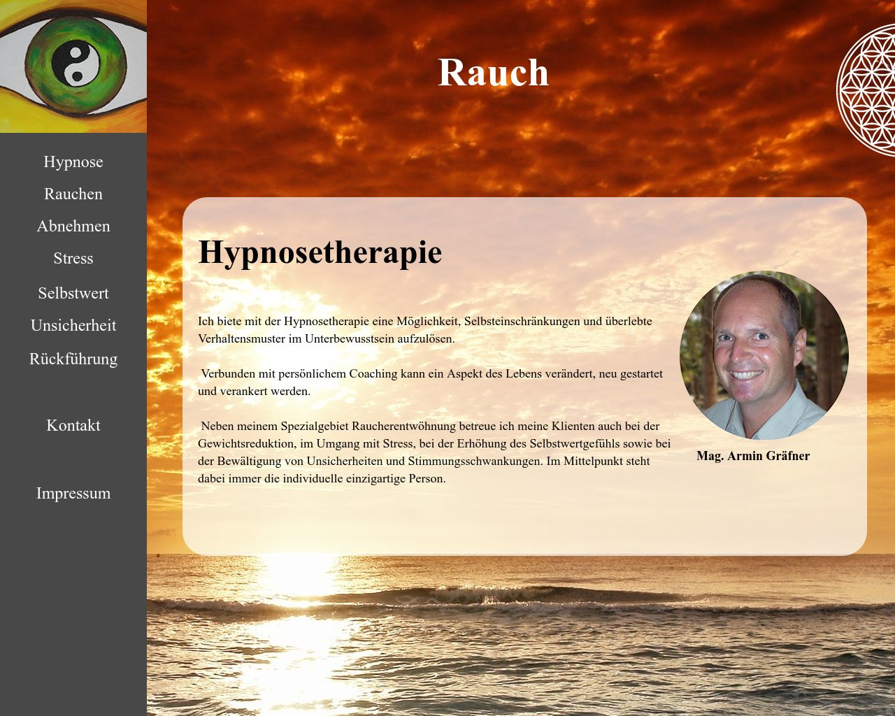 Bild Website hypnose-graefner.at in 1280x1024