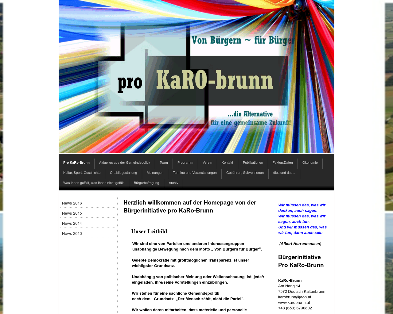 Bild Website karobrunn.at in 1280x1024