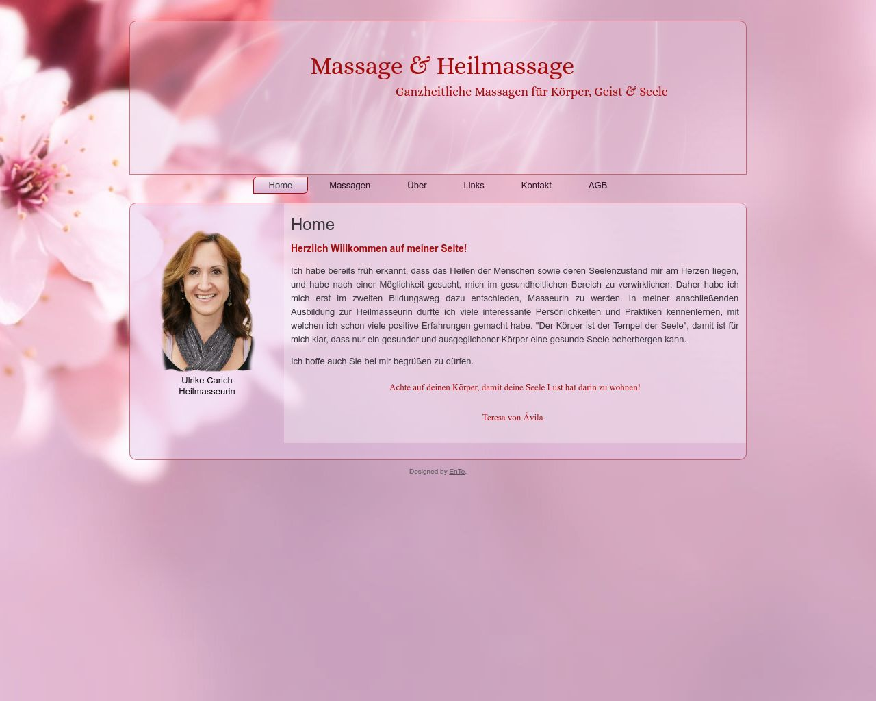 Bild Website massage-teber.at in 1280x1024